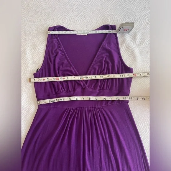 Loveappella Women's Purple Rayon VNeck
Sleeveless Casual Long Maxi Dress Size PM - Picture 4 of 12